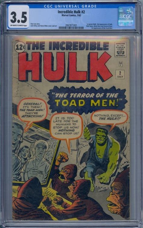 Incredible Hulk Cgc St Green Hulk Toad Men Nd Hulk Jack Kirby