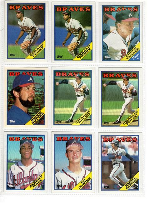 Topps Major Leagues Baseball Cards Atlanta Braves Set Of Etsy