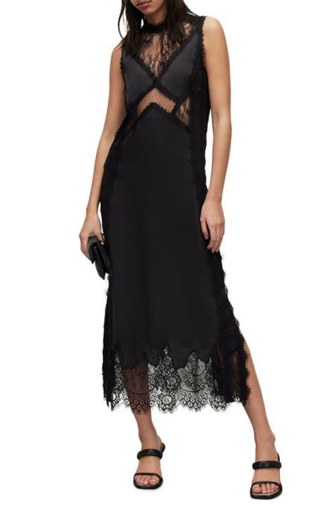 Buy All Saints Mila Lace And Satin Dress Black At 60 Off Editorialist