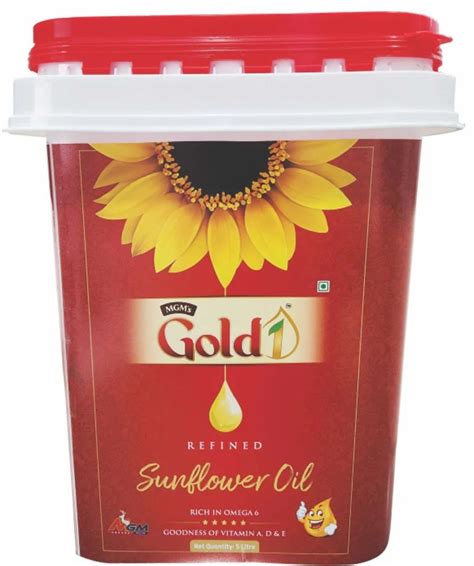 Mgm S Gold Refined Sunflower Oil Litre Packaging Type Plastic