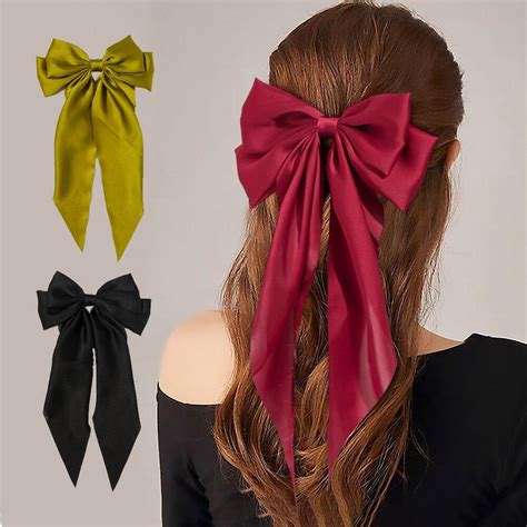 Buy 1Pc Fashion Bowknot Streamer Hairpin Woman Girls Satin Ribbon