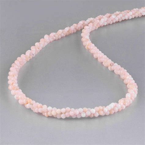 Nat Rliche Rosa Opal Halskette Mikro Runde Facettierte Opal Perlen