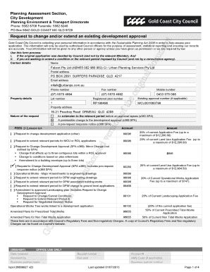 Fillable Online Pdonline Goldcoast Qld Gov Request To Change An