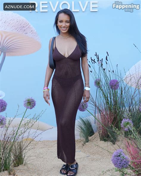 Jasmine Tookes Looks Sexy In A Bikini And Coverup At Revolve Festival Coachella AZNude