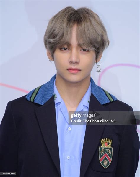 V Of Bts Attends The Press Conference For Btss New Album Love