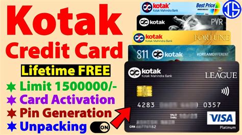 Kotak Credit Card Activation And Pin Generation New Kotak Credit