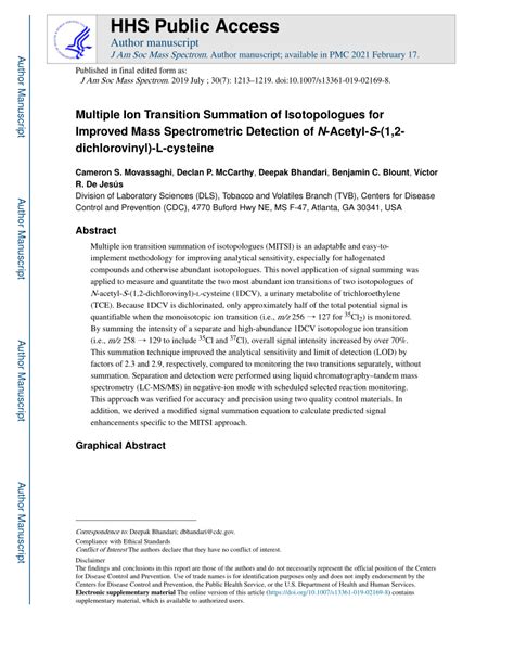 PDF Multiple Ion Transition Summation Of Isotopologues For Improved