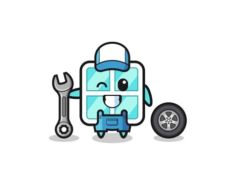 The Window Character As A Mechanic Mascot 5029425 Vector Art At Vecteezy