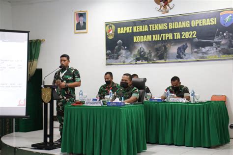 Samakan Visi Dan Misi Asops Kasdam Xii Tpr Pimpin Rakernisops Ta