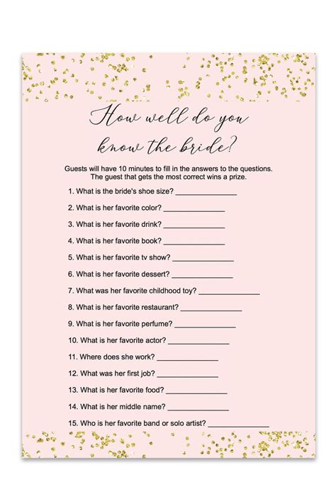 How Well Do You Know The Bride Free Printable Printable Word Searches