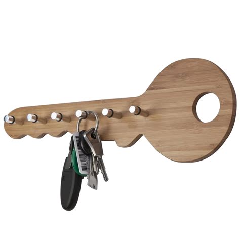 Настенная деревянная вешалка ключница в виде ключа Wooden Key Key ...
