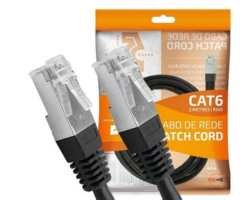 Cabo De Rede Blindado M Ethernet Rj Cat Preto Metros Chipsce