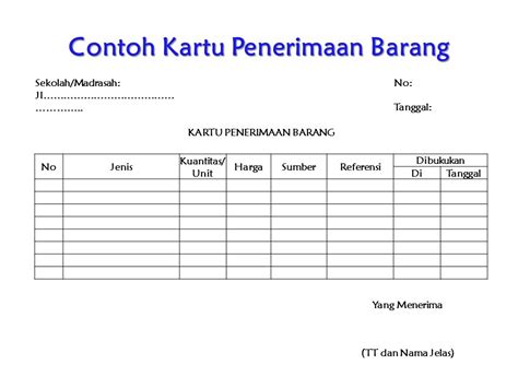 Contoh Form Penerimaan Barang 49 Koleksi Gambar