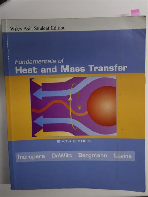 Fundamentals Of Heat And Mass Transfer Sixth Edition Incropera Dewitt