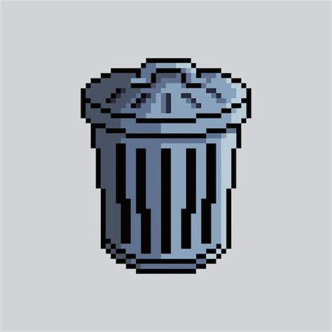 Premium Vector Pixel Art Illustration Trash Can Pixelated Trash Can