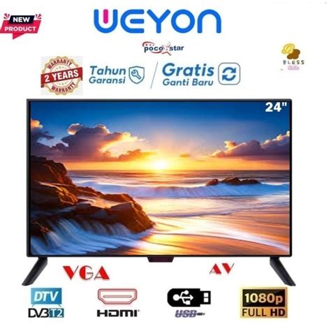 Jual PROMO LED TV 24 INCH FULL LAYAR HD BISA UNTUK MONITOR CCTV PC