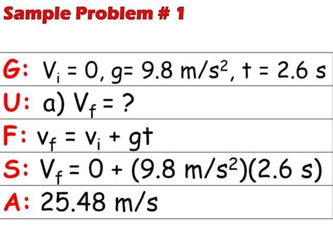 Uniformly Accelerated Motion Free Fall Problems And Solutions Ppt