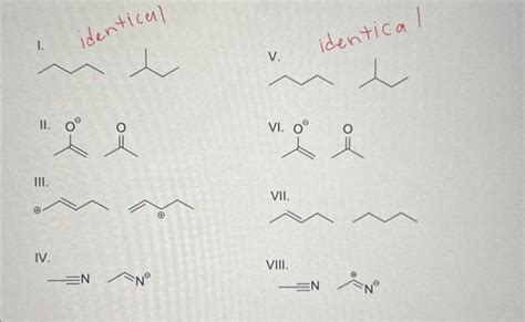 Solved Classify The Following Pairs Of Structures As Chegg