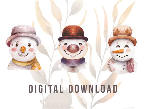 Snowman Head PNG Clipart - Etsy