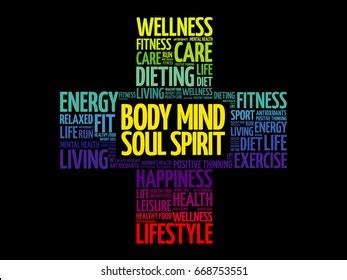 Body Mind Soul Spirit Word Cloud Stock Vector Royalty Free 668753551