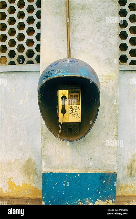 Old Telephone Booth Cuba Stock Photo Alamy