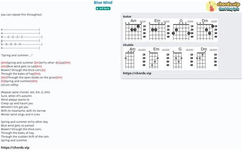 Chord Blue Wind Tab Song Lyric Sheet Guitar Ukulele Chords Vip