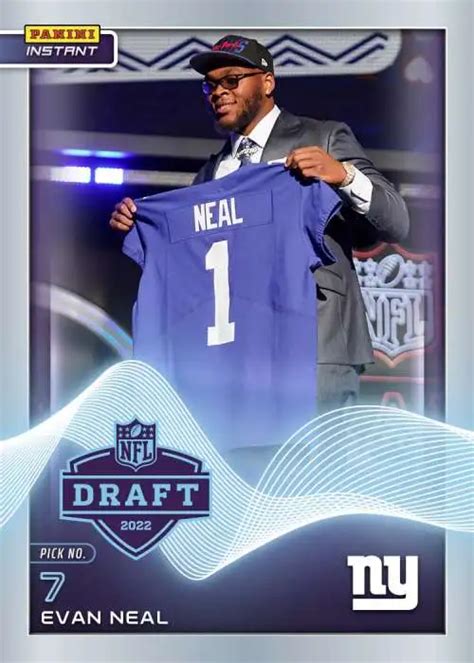 Nfl New York Giants 2022 Instant Draft Night Football Single Card Evan