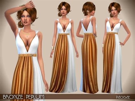 Goddess Inspired Bronze Peplum Dress