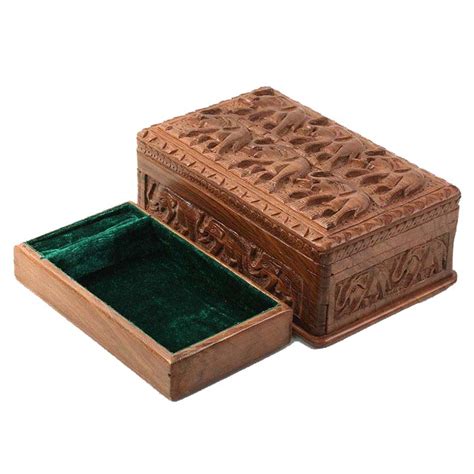 Elephant Parade Handcrafted Kashmiri Walnut Wood Jewellery Box The