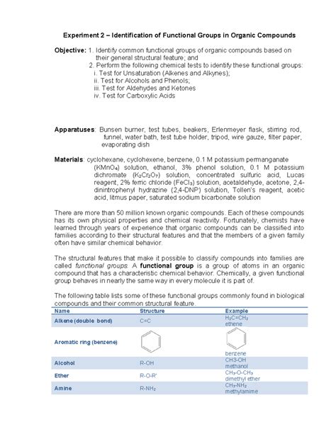 Biochem Pt Lab Guide Exp 2 Experiment 2 Identification Of