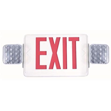 Commercial Electric Combo Watt Equivalent Integrated Led White Exit