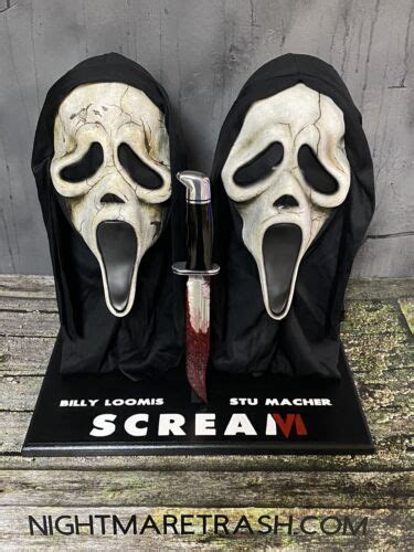 Scream Ghost Face Billy Loomis Stu Macher Mask Rehaul Display W