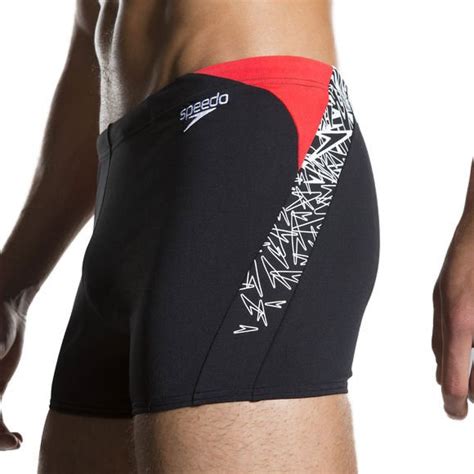 Kąpielówki Męskie Boom Splice Aquashort Speedo Czarno Czerwone