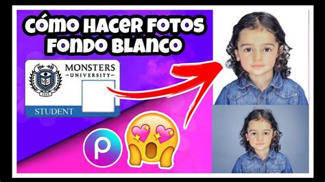 CÓMO hacer FOTO FONDO BLANCO para CARNETS PICSART TUTORIAL YouTube