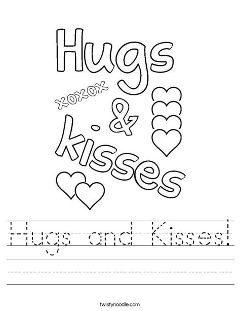 Hugs and Kisses Worksheet - Twisty Noodle | Hug, Holiday worksheets, Hugs and kisses