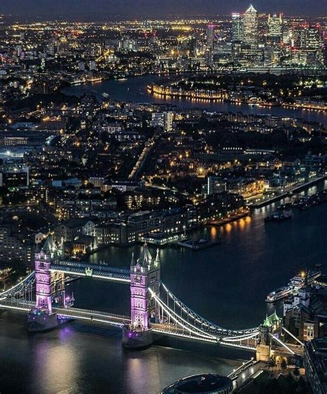 Aerial View of London at Night