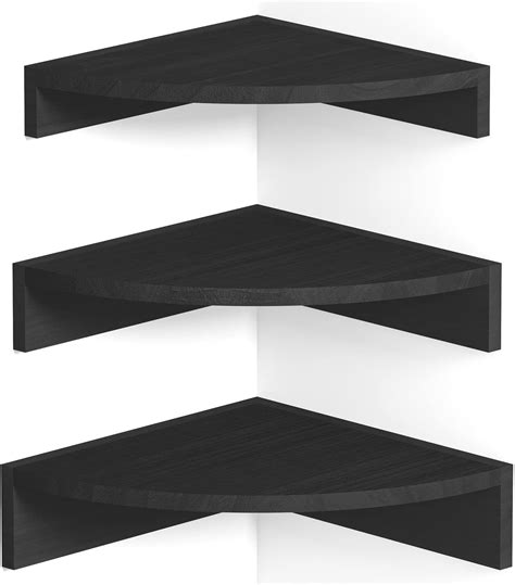 Amazon Sishhome Floating Corner Shelf Inch Black Set Of For