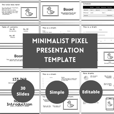 Minimal Pixel Powerpoint Template For School Business And Casual Etsy
