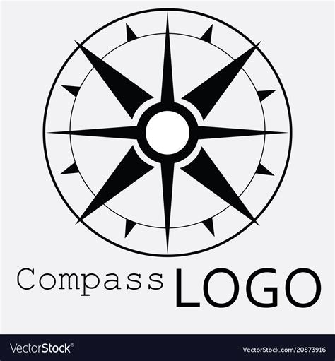 Black And White Compass Logo Icon Rose Royalty Free Vector