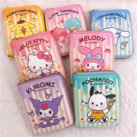 Sanrio Melody Kuromi Cinnamoroll Pom Pom Purin Pochacco Litter Twins Star Cartoon Pu Casual