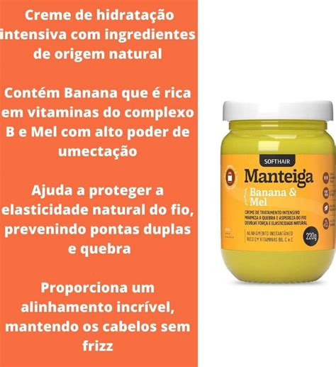 Hidrata O Capilar Banana E Mel Manteiga Para Cabelos