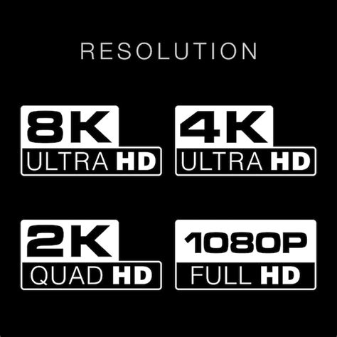 Premium Vector Resolution 8k 4k 2k 1080p Screen Icon Quality