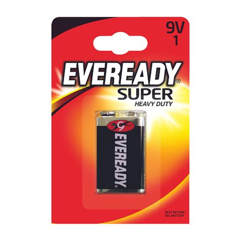 Eveready Super Heavy Duty 9v Battery 6f22biup