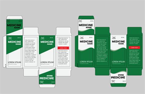 Medicine Box Design Die Stamping Vector Template Design 29284274