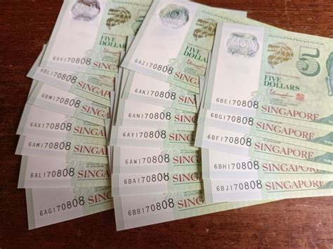 Singapore Banknotes 19 Piece Same Number 5 Notes Hobbies And Toys Memorabilia And Collectibles