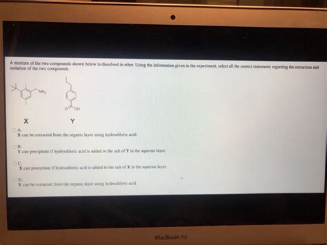 Solved A Mixture Of The Two Compounds Shown Below Is