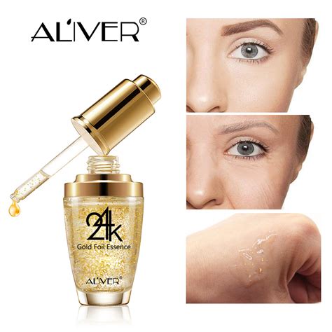 Aliver 24k Gold Serum Face Whitening Moisturizing Hyaluronic Acid