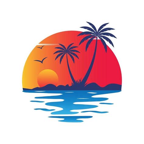 Ver O Tropical De Praia Logotipo Vetor Ilustra O In Beach Logo