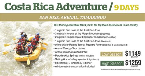 Costa Rica Adventure packages