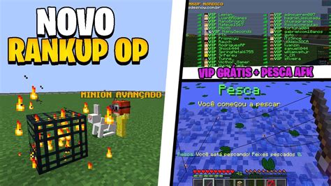 NOVO SERVIDOR de RANKUP OP VIP FREE SPAWNERS MÁQUINAS MINIONS